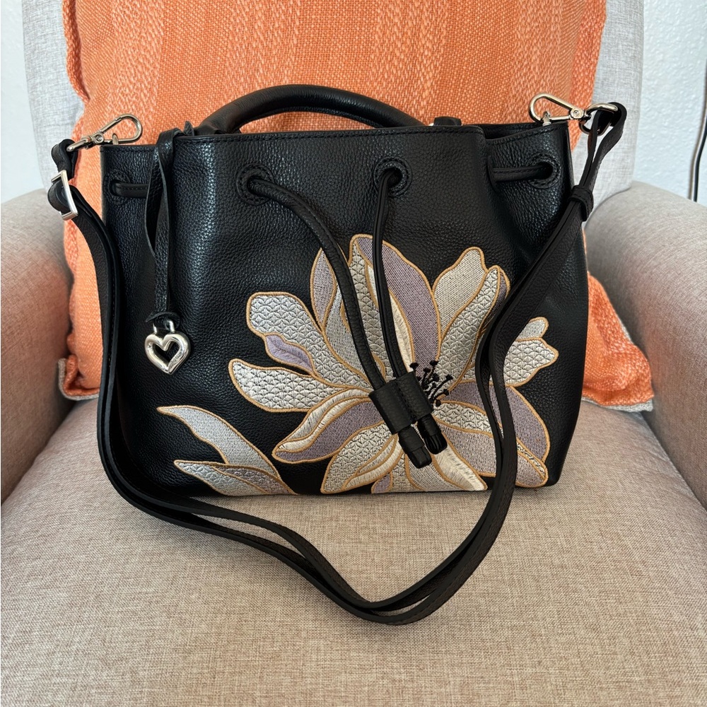 Brighton leather embroidered handbag
